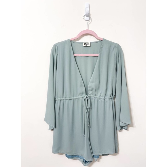 Show Me Your Mumu Roxy Romper in Dusty Teal Size Small - Picture 2 of 5
